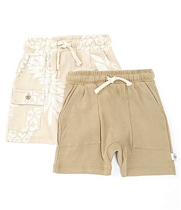 Image of Honest Baby Boys 3-24 Months Pull-On Cargo Shorts 2-Pack Set