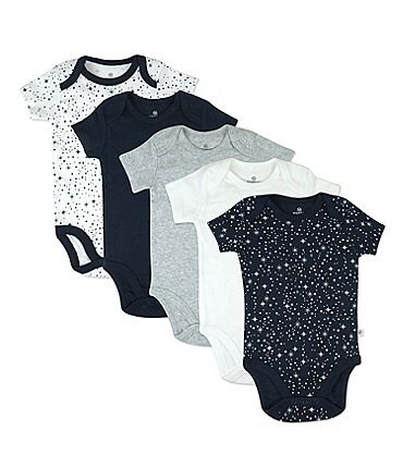 Image of Honest Baby Clothing - Newborn - 12 Months Short Sleeve Organic Cotton Bodysuit 5-Pack