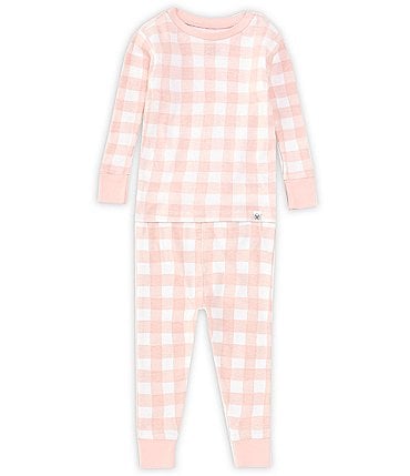 Image of Honest Baby Clothing Baby Girls 12-24 Months Round Neck Long Sleeve Pajama Top & Pants Set