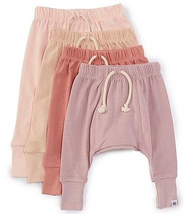 Image of Honest Baby Girls Newborn-24 Months Pull-On Pants 4-Pack Set