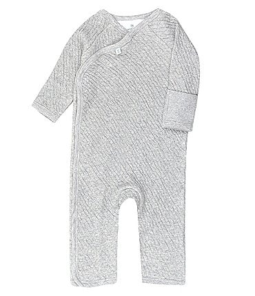 Image of Honest Baby Clothing - Baby Newborn-12 Months Matelasse Organic Side Snap Coverall