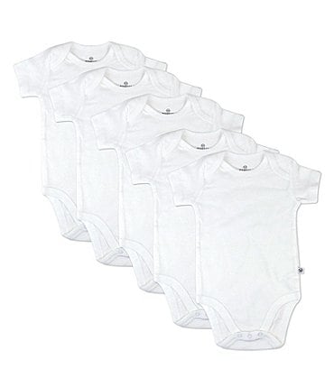 Image of Honest Baby Clothing - Baby Newborn - 12 Months Short Sleeve Organic Cotton Bodysuit 5-Pack