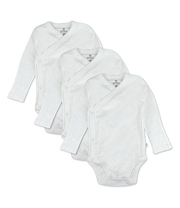 Image of Honest Baby Clothing - Baby Newborn - 9 Months Long Sleeve Organic Cotton Kimono Bodysuit 3-Pack