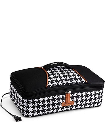 Image of Hot Logic Portable Oven and Food Warmer Casserole Carrier Houndstooth Print Expandable Tote Bag