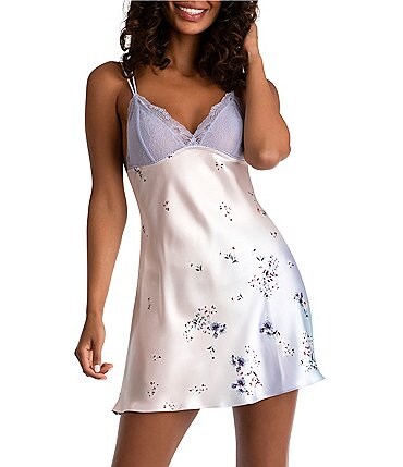 Image of In Bloom by Jonquil Flirty Floral Ombre Print Satin Sleeveless Chemise