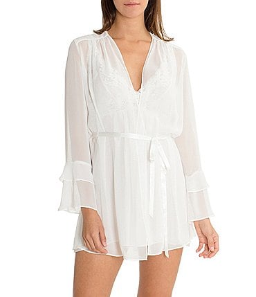 Image of In Bloom by Jonquil Laura Chiffon Short Wrap Robe