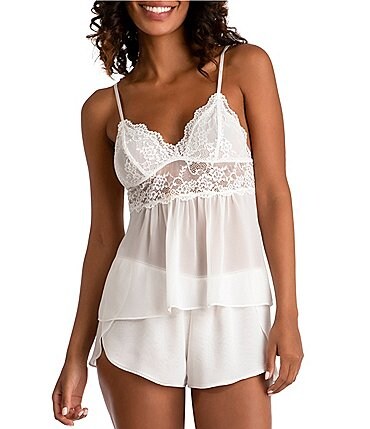 Image of In Bloom by Jonquil Sheer Chiffon Lace Shorty Pajama Set
