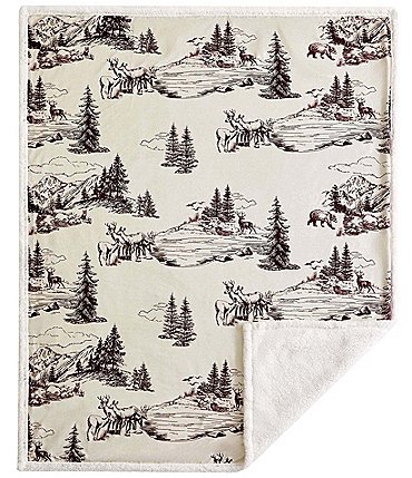 Image of HiEnd Accents x Indigo Hill White Pine Campfire Sherpa Throw Blanket