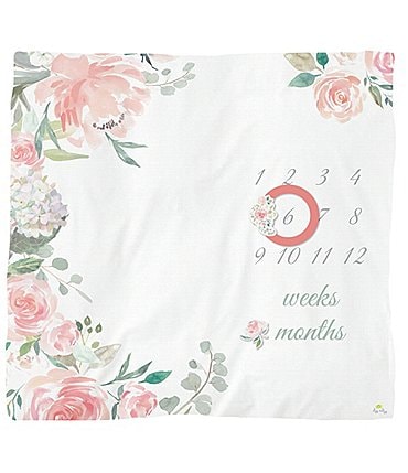 Image of Itzy Ritzy Baby Girls Milestone Blanket - Floral
