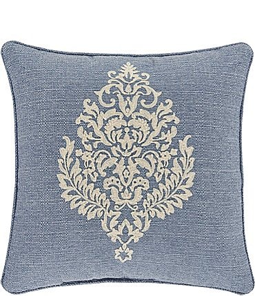 Image of J. Queen New York Aurora Square Damask Embroidered Pillow