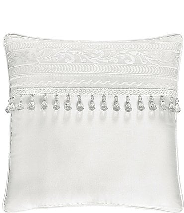 Image of J. Queen New York Bianco Bead-Tasseled Square Pillow