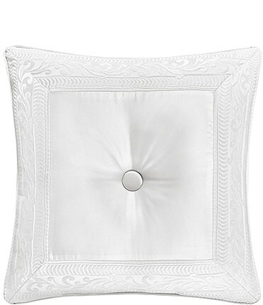 Image of J. Queen New York Bianco Button-Tufted Satin Square Pillow