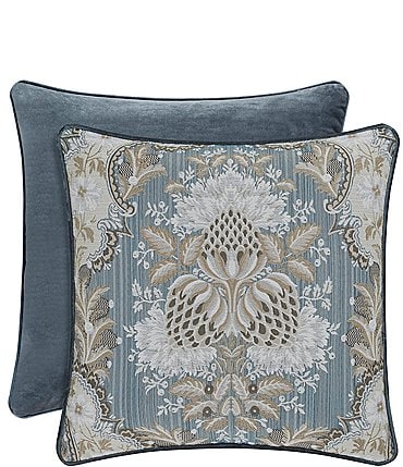 Image of J. Queen New York Crystal Palace Floral Jacquard & Velvet Square Pillow