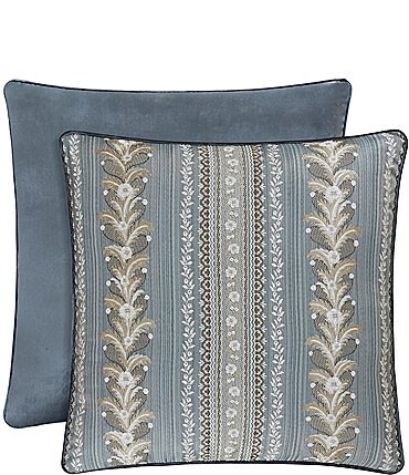 Image of J. Queen New York Crystal Palace Floral-Striped & Velvet Euro Sham