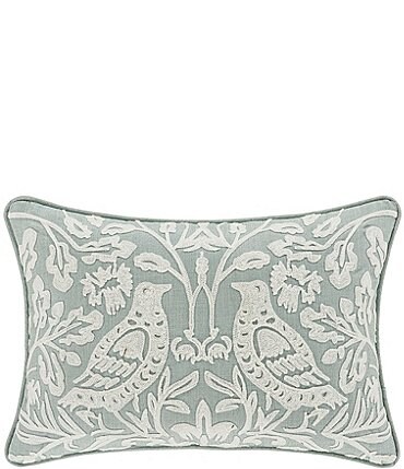 Image of J. Queen New York Mint Green Chinoiserie Bird Garden View Boudoir Pillow