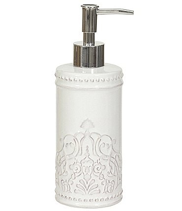 Image of J. Queen New York Lauralynn Embossed Glazed Ceramic Lotion Pump Dispenser