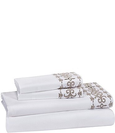 Image of J. Queen New York Medallion Embroidered Sheet Set