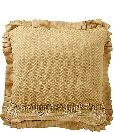 Image of J. Queen New York Napoleon Beaded Pleated Square Pillow