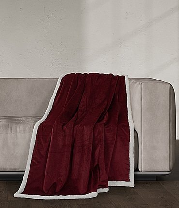 Image of J. Queen New York Townsend Plush Velvet and Sherpa Fabric Reversible Throw