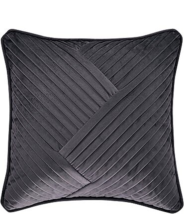 Image of J. Queen New York Tribeca 18" Square Pleated Decorative Pillow