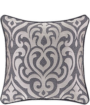 Image of J. Queen New York Tribeca 20" Damask Pattern Overstuffed Decorative Pillow