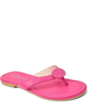 Image of Jack Rogers Roxy Leather Ornamented Flip Flops