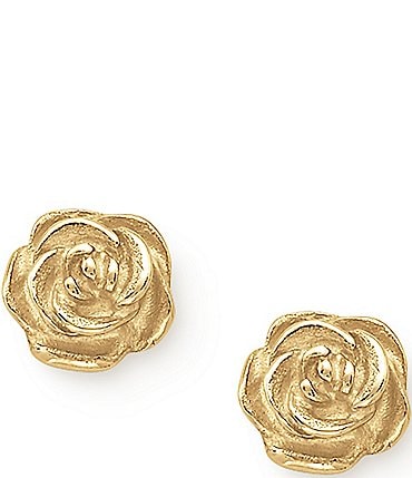 Image of James Avery 14K Gold Rose Ear Posts