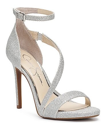 Image of Jessica Simpson Rayli2 Sparkle Fabric Ankle Strap Strappy Dress Sandals