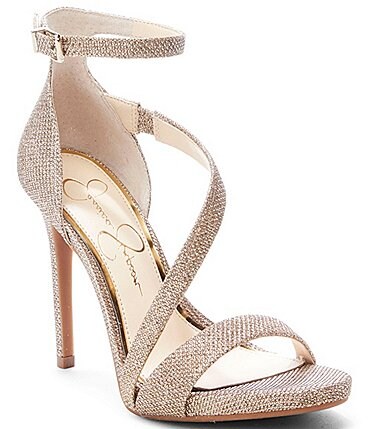 Image of Jessica Simpson Rayli2 Sparkle Fabric Ankle Strap Strappy Dress Sandals