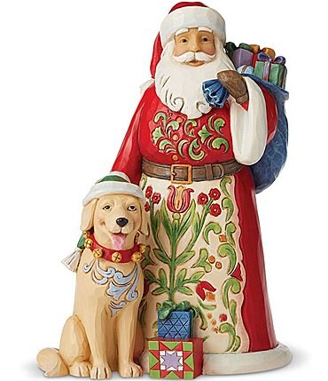 Image of Jim Shore Heartwood Creek Collection Santa With Dog Figurine
