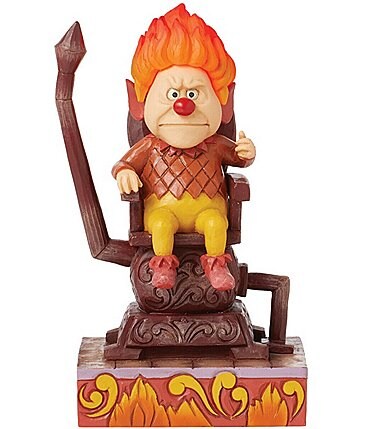 Image of Jim Shore The Year Without a Santa Claus Collection LED Lighting Heat Miser Sitting on Throne Figurine