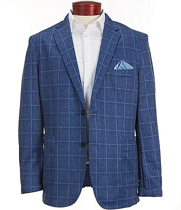 Image of Johnston & Murphy XC Flex&reg; Unlined Relaxed Plaid Knit Blazer