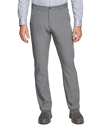 Image of Johnston & Murphy XC4 Heathered Performance Stretch Flat Front Pants