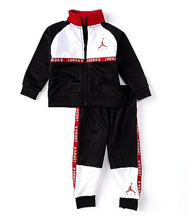 Image of Jordan Baby Boys 12-24 Months Blocked Long-Sleeve Jacket & Racing Stripe Jogger Pant 2-Piece Set