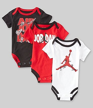 Image of Jordan Baby Boys Newborn-9 Months Short Sleeve Shooting Stars Bodysuit 3-Pack