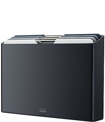 Image of Joseph Joseph Folio™ Set of 4 Color-Coded Chopping Boards with Storage Case (Large)- Graphite