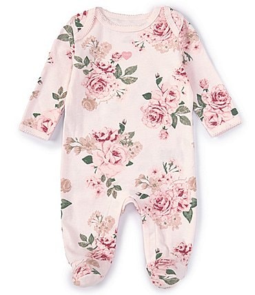 Image of Juicy Couture Baby Girls Newborn-9 Months Long Sleeve Floral-Printed Interlock Footie Coverall