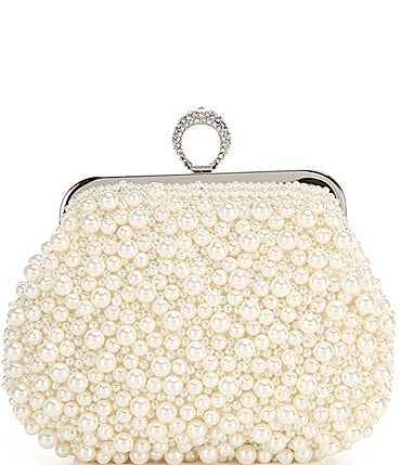 Image of Landry Pearl Ring Pouch Frame Clutch