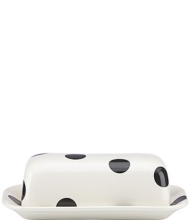 Image of kate spade new york All in Good Taste Deco Dot Stoneware Covered Butter Dish