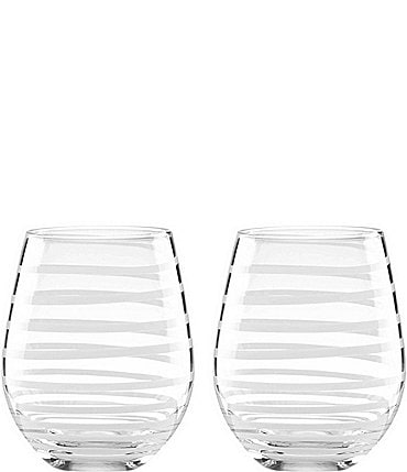 Image of kate spade new york Charlotte Street Spiral Stemless Wine Glass Pair