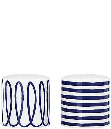 Image of kate spade new york Charlotte Street Swirled & Striped Porcelain Salt & Pepper Shaker Set