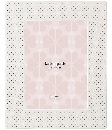 Image of kate spade new york Charmed Life Silver and Gold Dotted 5" x 7" Picture Frame