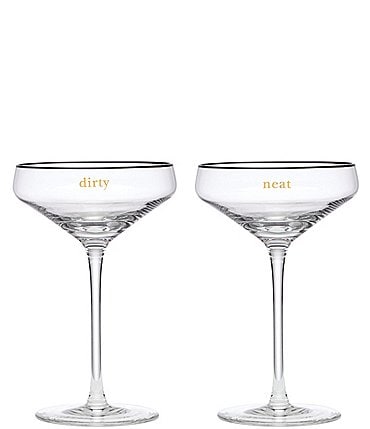 Image of kate spade new york Cheers To Us Dirty & Neat Martini Glasses, Set of 2