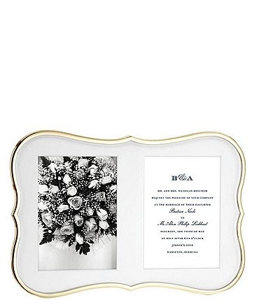 Image of kate spade new york Crown Point Gold Double Invitation Picture Frame
