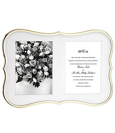 Image of kate spade new york Crown Point Gold Double Invitation Frame