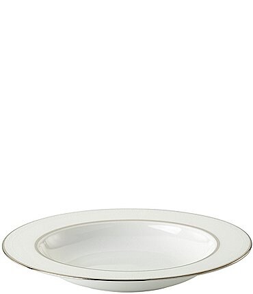 Image of kate spade new york Cypress Point China Striped Platinum Rimmed Pasta/Soup Bowl