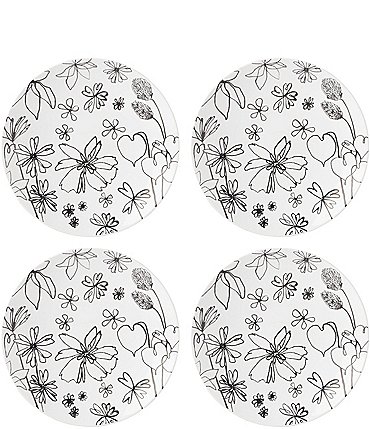 Image of kate spade new york Garden Doodle Accent Plates, Set of 4