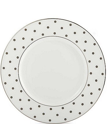 Image of kate spade new york Larabee Road Platinum-Dotted Bone China Accent Salad Plate