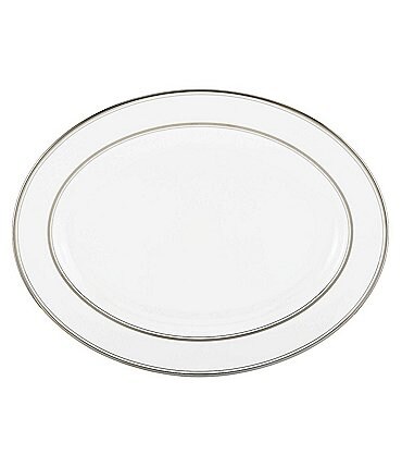 Image of kate spade new york Library Lane Platinum 16" Oval Platter