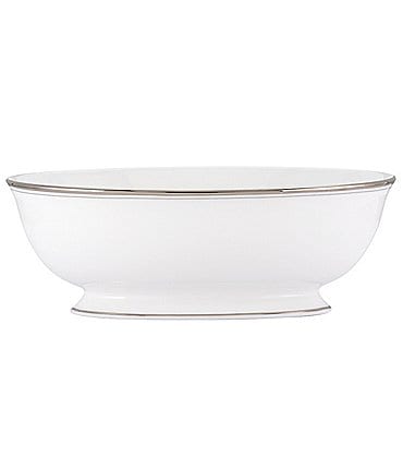 Image of kate spade new york Library Lane Platinum Oval Vegetable Bowl